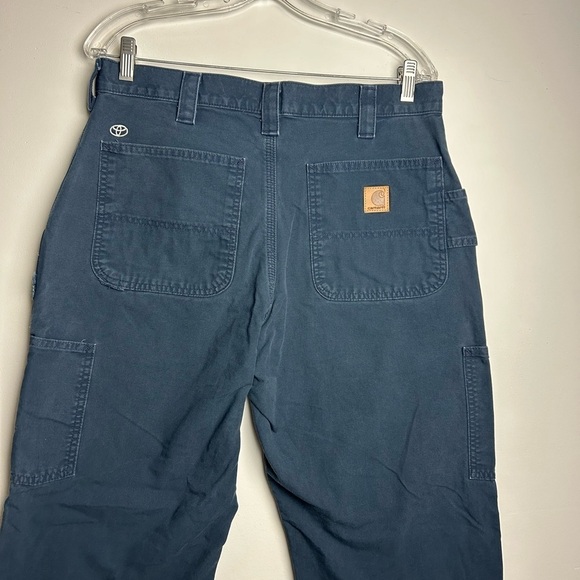 Carhartt Men’s Navy Blue original fit Size 34X30 work wear Outdoor winter cargo - Picture 4 of 13